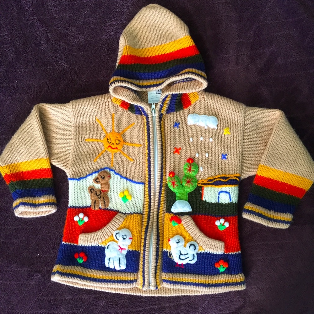 Wool Zip Up Sweater ☁️🌈